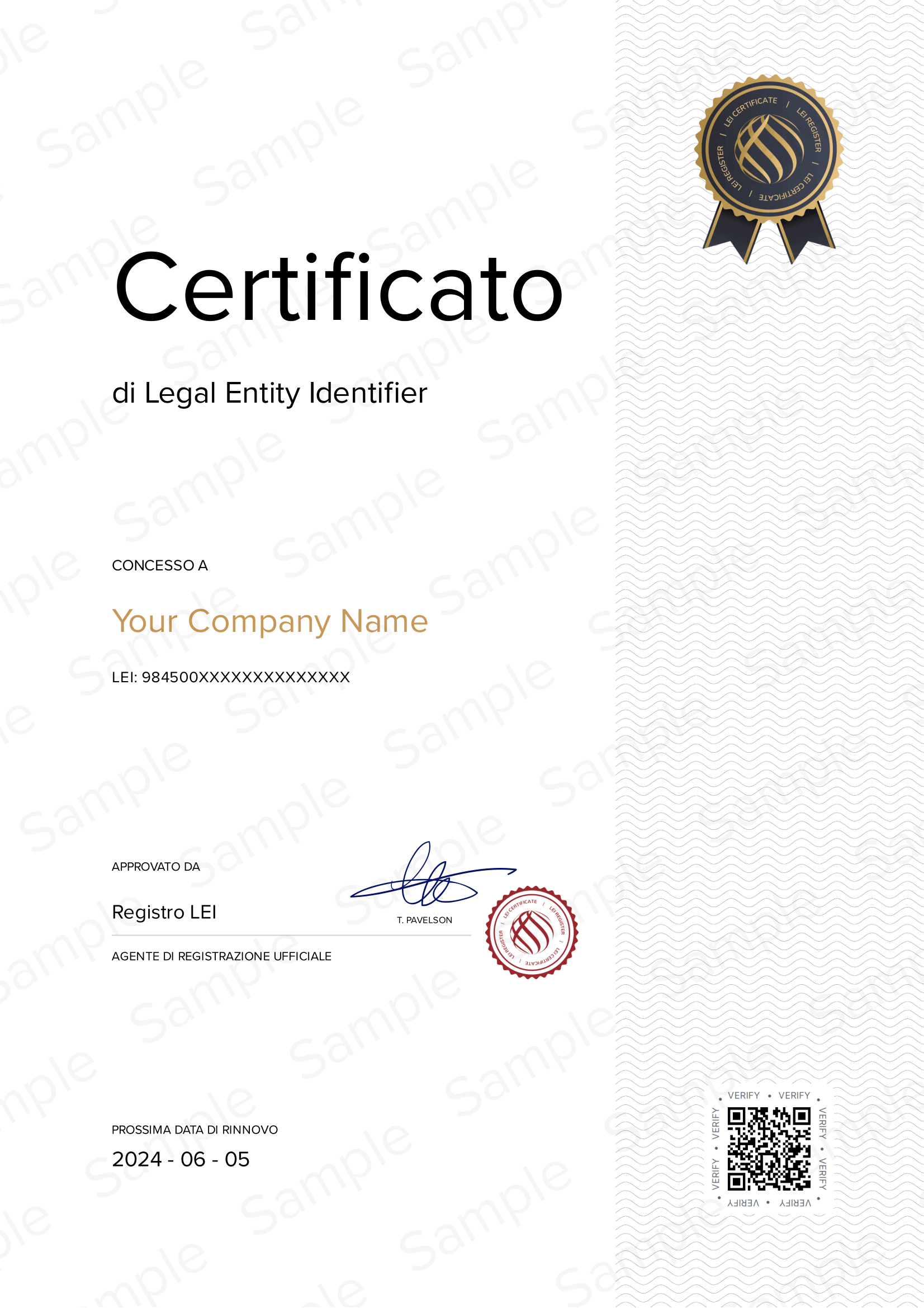 Certificato LEI